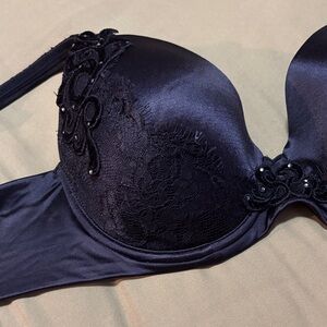 Soma Midnight Black Lace Embellished Bra